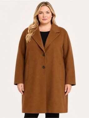Michael Kors Melton Coat Wool Oversized Brown Husk Size XXL Womens New With Tags